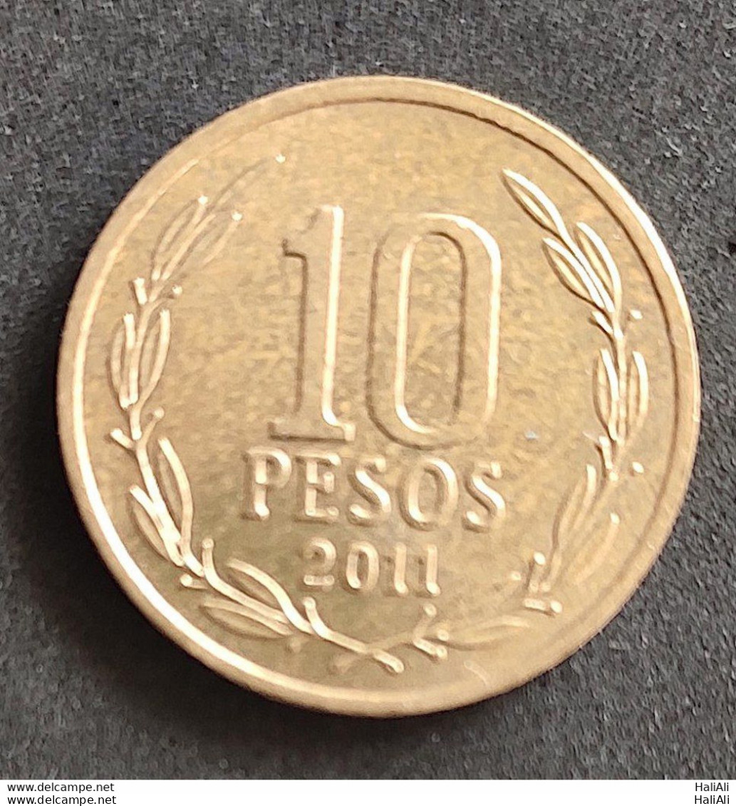 Coin Chile Moeda Chile 2011 10 Pesos 1 - Chili