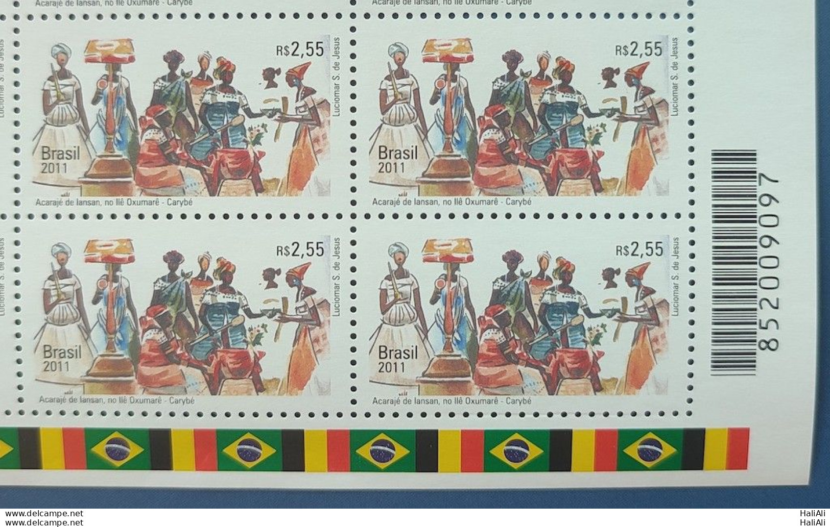 C 3151 Brazil Stamp Diplomatic Relations Belgium Acaraje Arte Flag 2011 Block Of 4 Bar Code - Unused Stamps