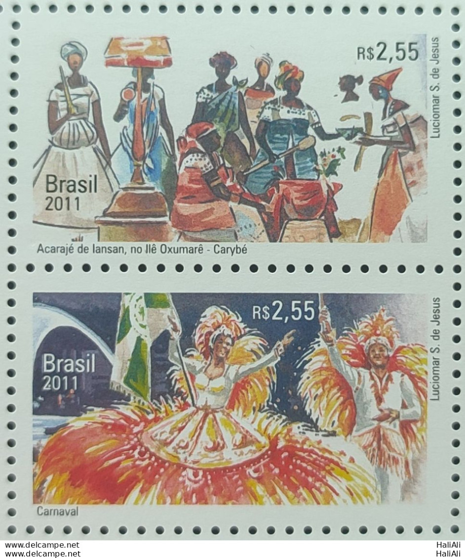 C 3150 Brazil Stamp Diplomatic Relations Belgium Carnival Acaraje Arte Flag 2011 Setenant - Unused Stamps