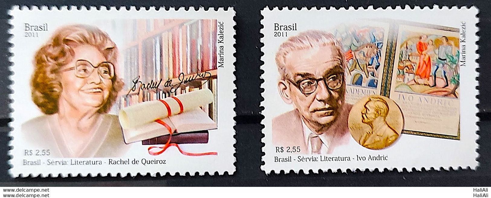 C 3148 Brazil Stamp Diplomatic Relations Serbia Rachel De Queiroz Ivo Andric Literature 2011 Serie Completa - Unused Stamps