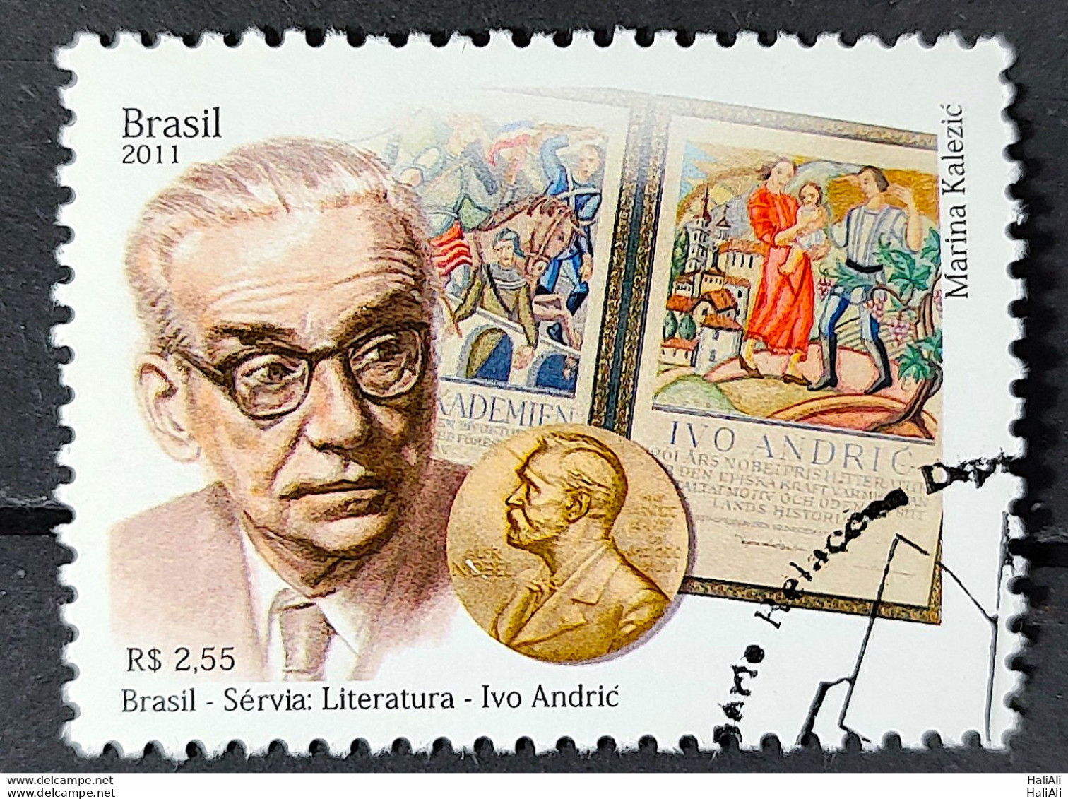 C 3148 Brazil Stamp Diplomatic Relations Serbia Ivo Nobel Literature 2011 Circulated 1 - Usados