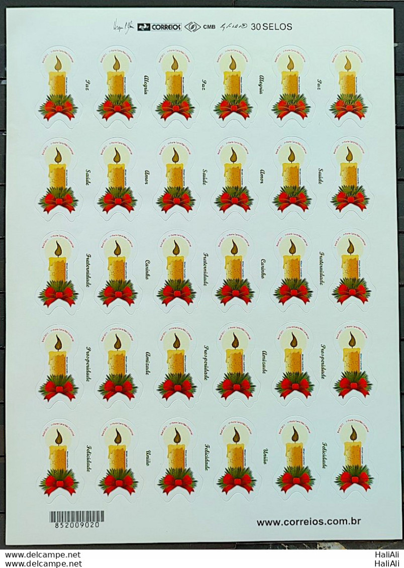 C 3138 Brazil Stamp Christmas Candles Religion 2011 Sheet 2 - Unused Stamps