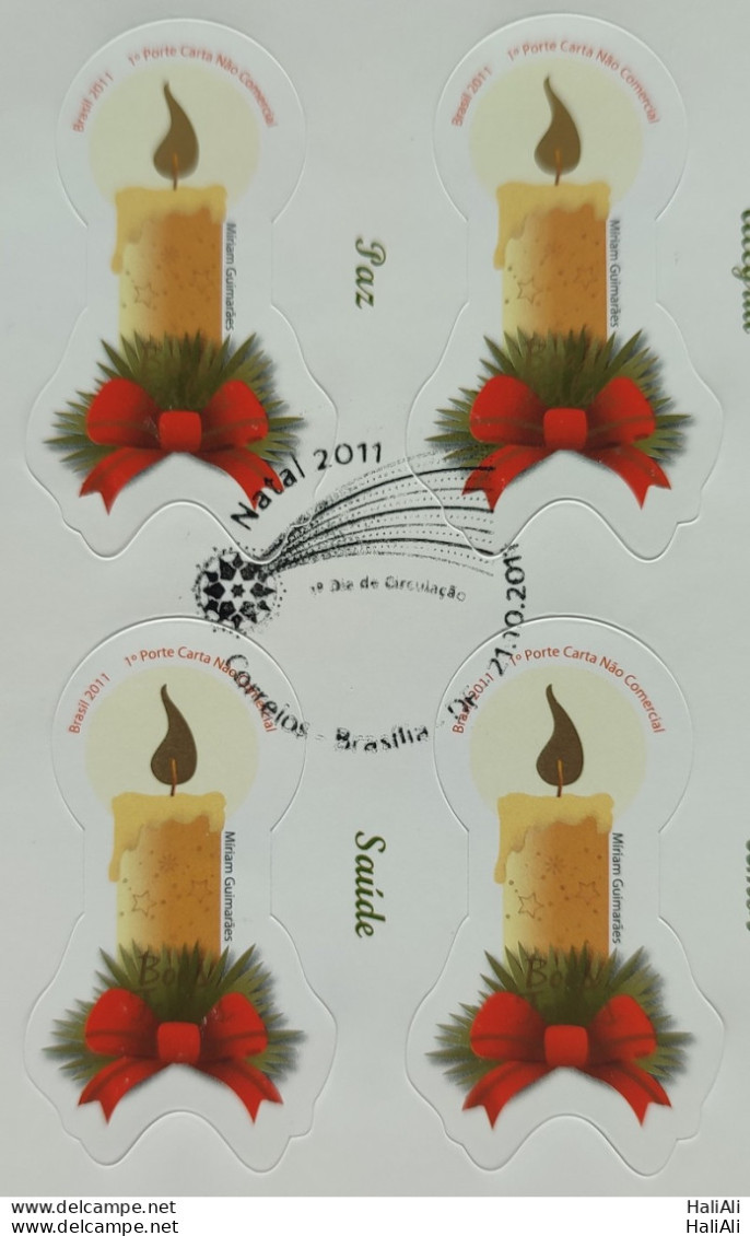 C 3138 Brazil Stamp Christmas Candles Religion 2011 Block Of 4 Cbc Brasilia - Unused Stamps