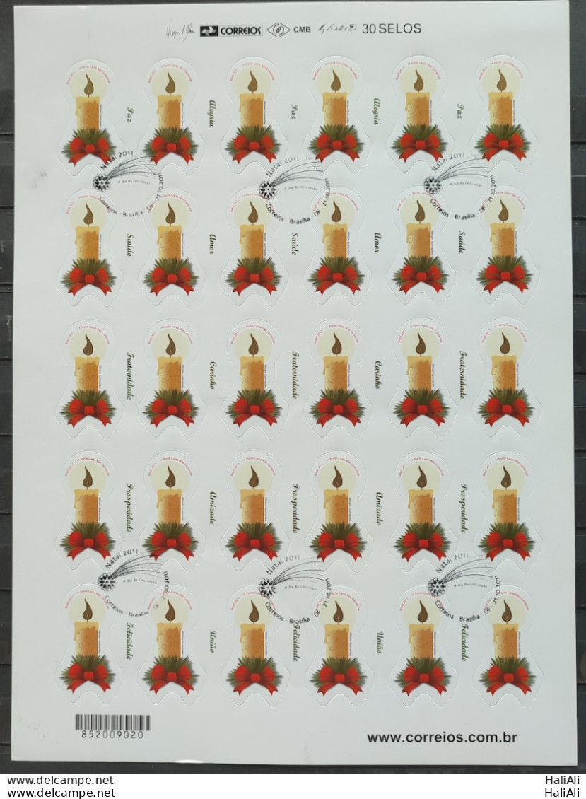 C 3138 Brazil Stamp Christmas Candles Religion 2011 Sheet CBC Brasilia - Unused Stamps