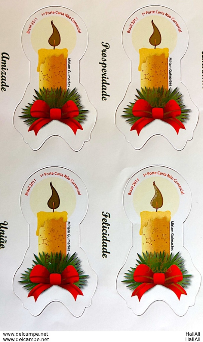 C 3138 Brazil Stamp Christmas Candles Religion 2011 Block Of 4 - Unused Stamps