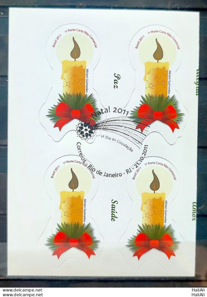 C 3138 Brazil Stamp Christmas Candles Religion 2011 Block Of 4 CBC RJ - Unused Stamps