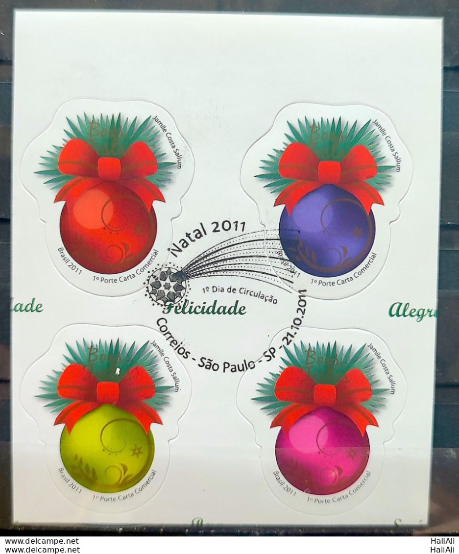 C 3139 Brazil Stamp Christmas Balls Religion 2011 Block Of 4 CBC SP - Neufs