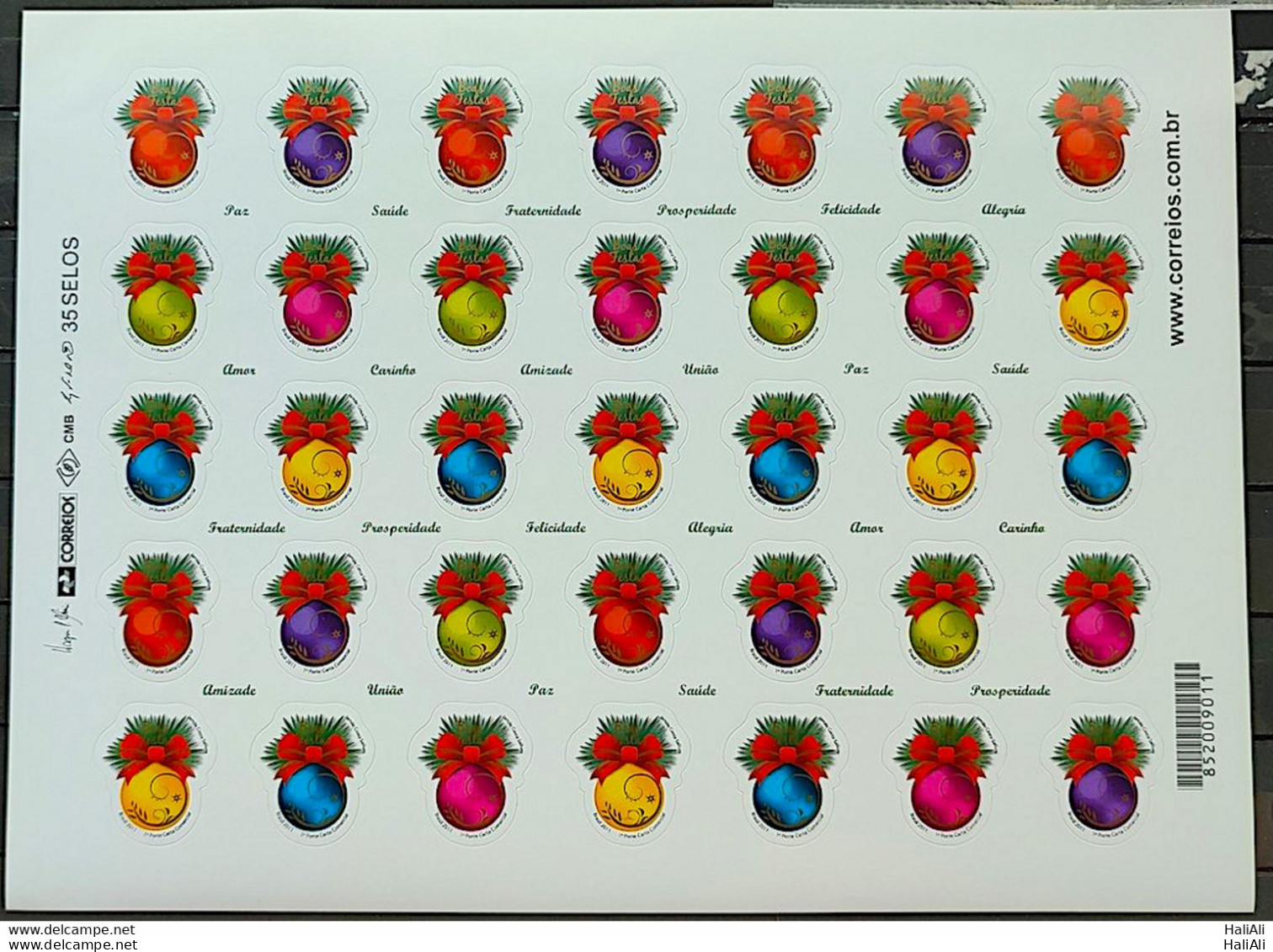 C 3139 Brazil Stamp Christmas Balls Religion 2011 Sheet - Neufs