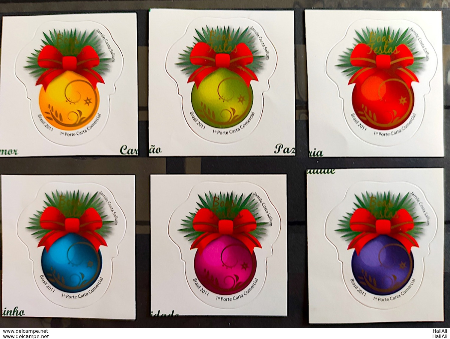 C 3139 Brazil Stamp Christmas Balls Religion 2011 Sextille Complete Series Separated - Unused Stamps