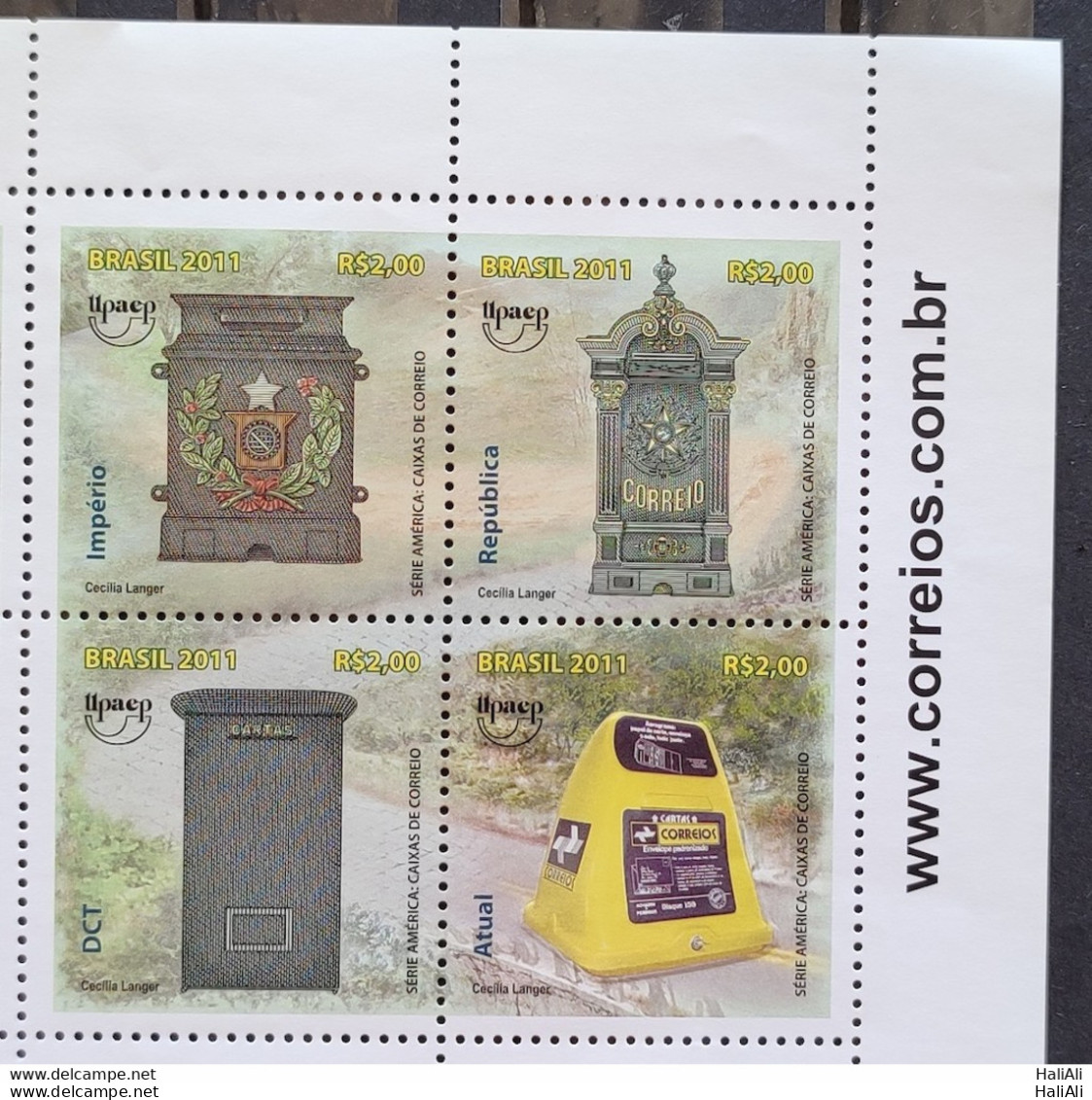 C 3133 Brazil Stamp UPAEP Postal Service Mailboxes 2011 Vignette Website - Neufs