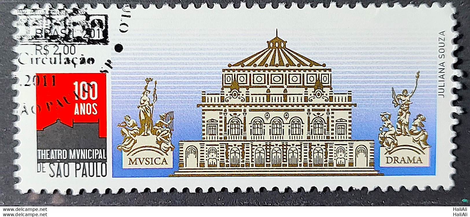 C 3112 Brazil Stamp Theater Sao Paulo Architecture 2011 Circulated 2 - Gebraucht