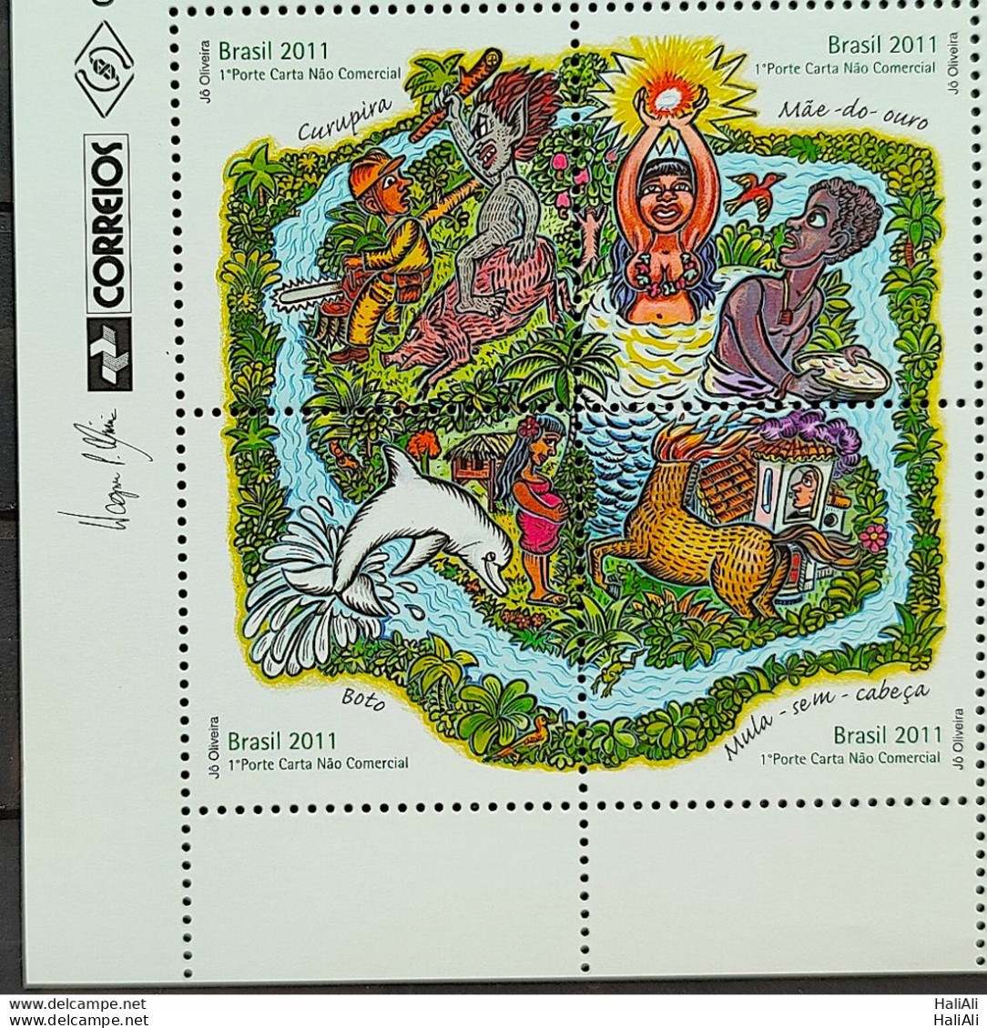 C 3102 Brazil Stamp Legends Of Brazilian Folklore Boto Indian Curupira Brapex 2011 Vignette Correios - Ungebraucht