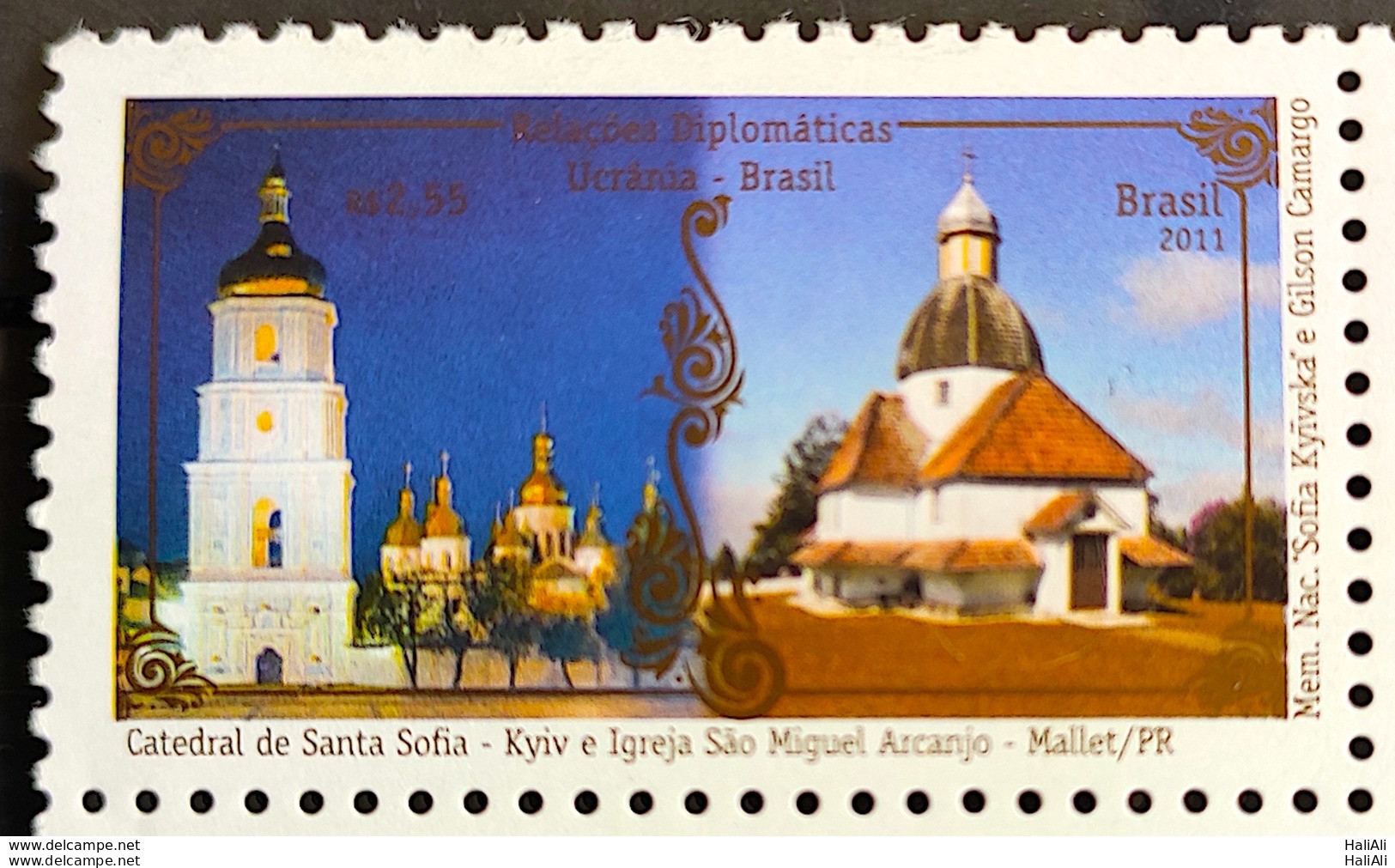 C 3110 Brazil Stamp Diplomatic Relations Ukraine Church Religion 2011 - Unused Stamps