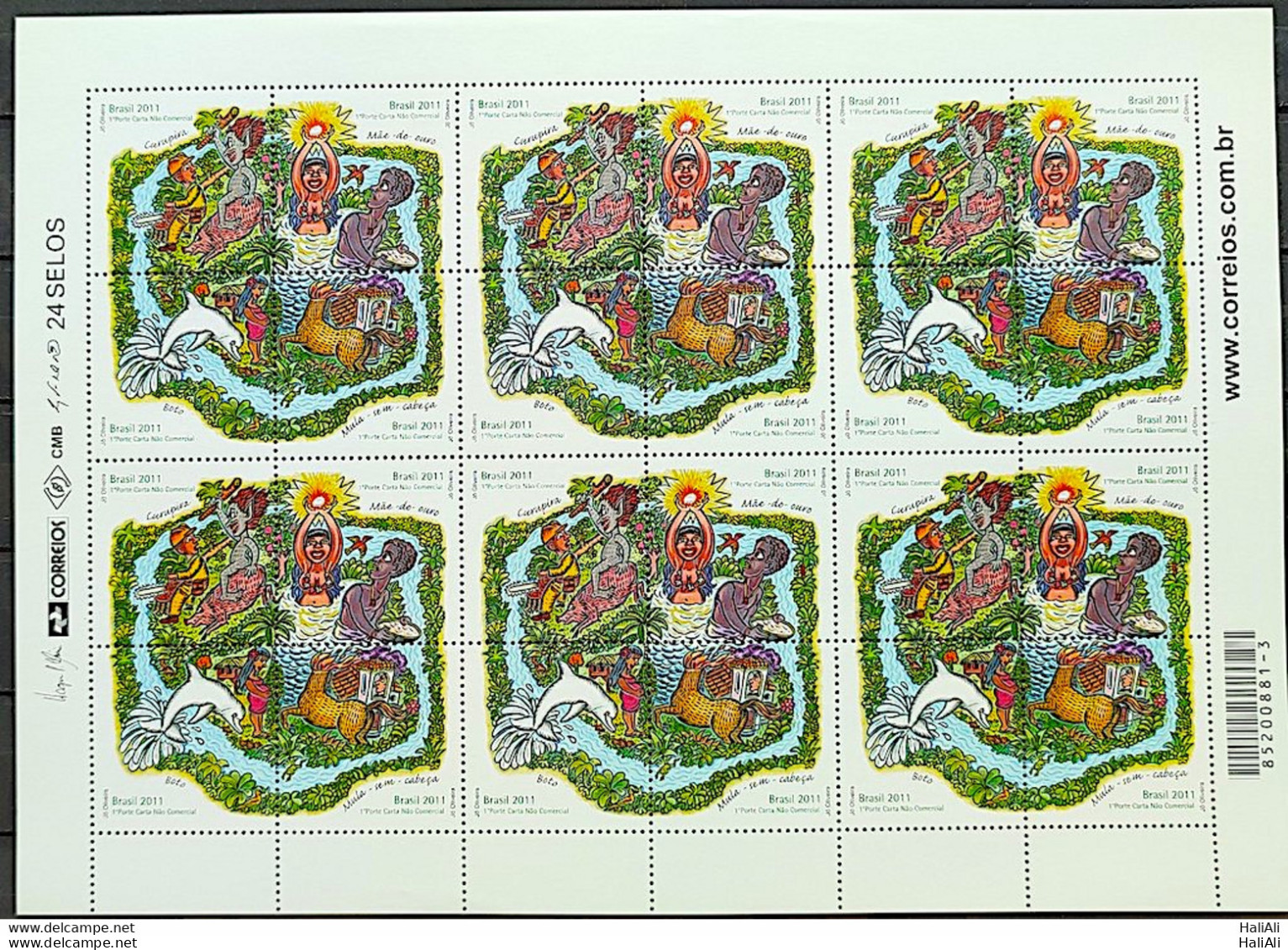 C 3102 Brazil Stamp Legends Of Brazilian Folklore Boto Indian Curupira Brapex 2011 Sheet - Unused Stamps