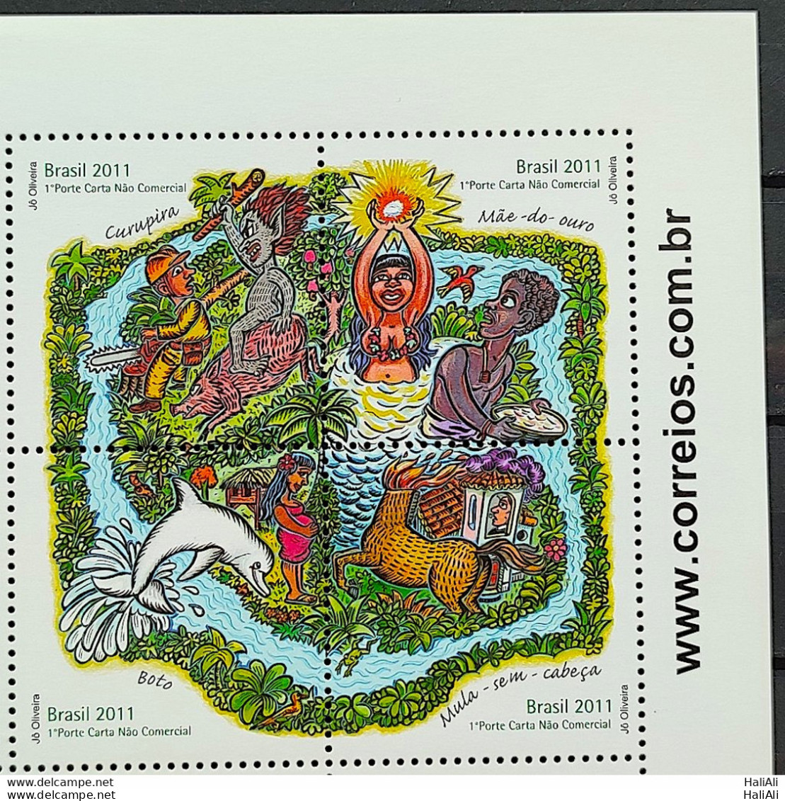 C 3102 Brazil Stamp Legends Of Brazilian Folklore Boto Indian Curupira Brapex 2011 Vignette Site - Unused Stamps