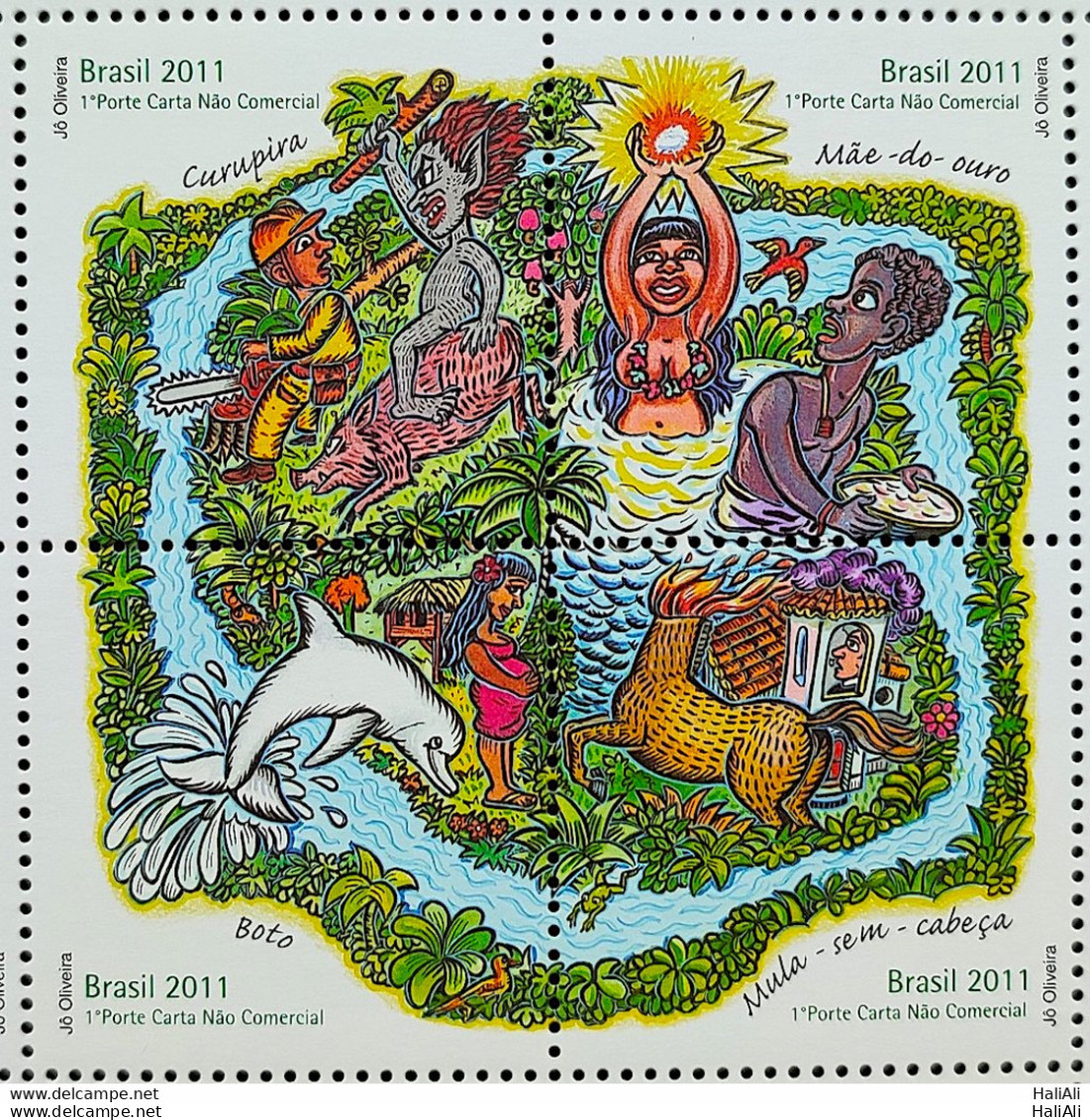 C 3102 Brazil Stamp Legends Of Brazilian Folklore Boto Indian Curupira Brapex 2011 - Unused Stamps