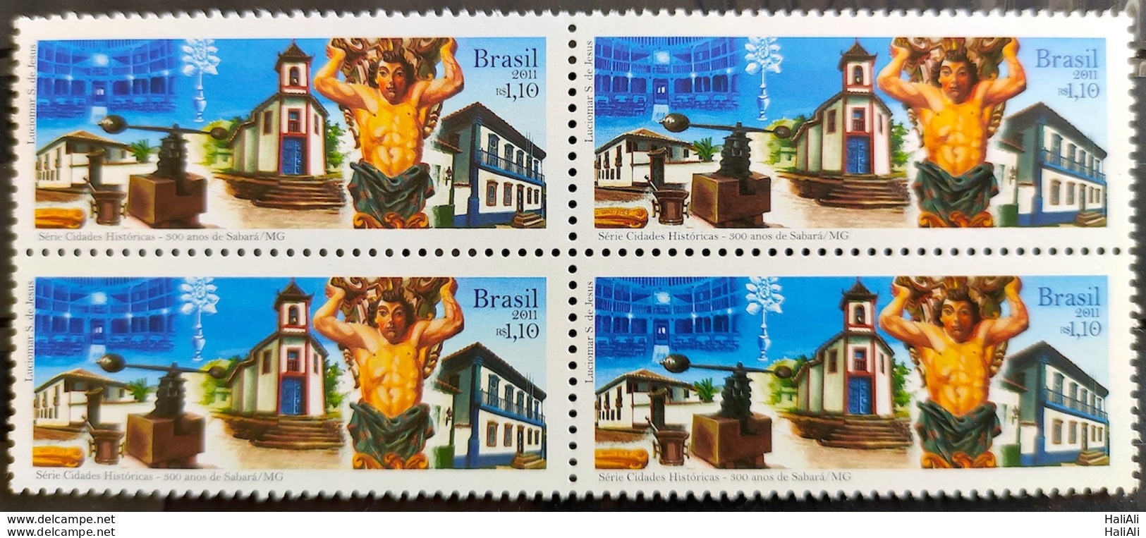 C 3101 Brazil Stamp Historic Cities Sabara Church Religion MG 2011 Block Of 4 - Unused Stamps