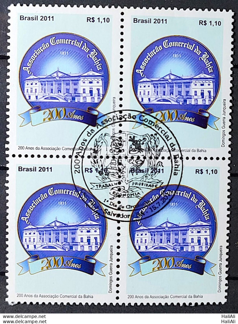 C 3099 Brazil Stamp Bahia Commercial Association 2011 Block Of 4 CBC BA - Neufs