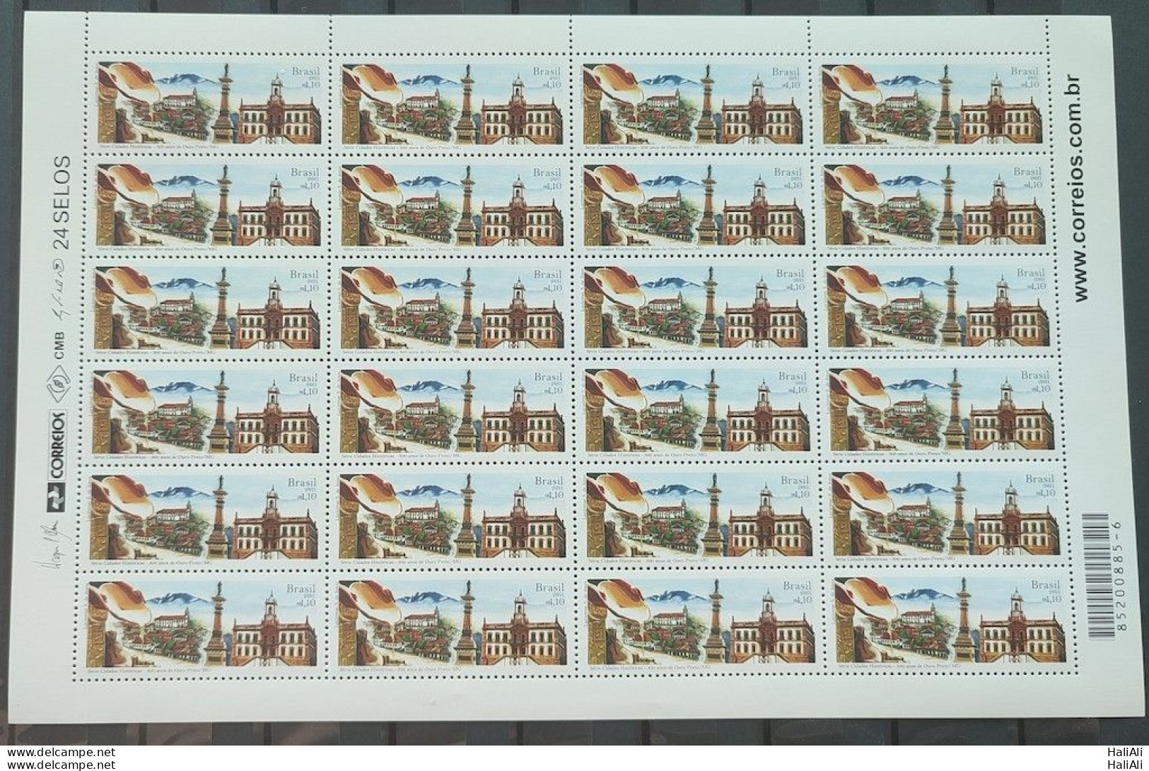 C 3097 Brazil Stamp Historical Cities Ouro Preto MG 2011 Sheet - Unused Stamps