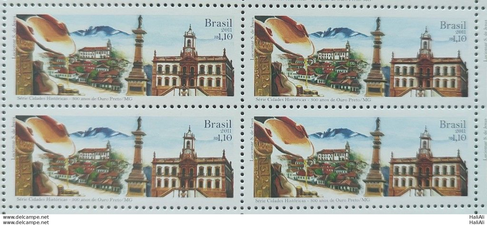 C 3097 Brazil Stamp Historical Cities Ouro Preto MG 2011 Block Of 4 - Unused Stamps