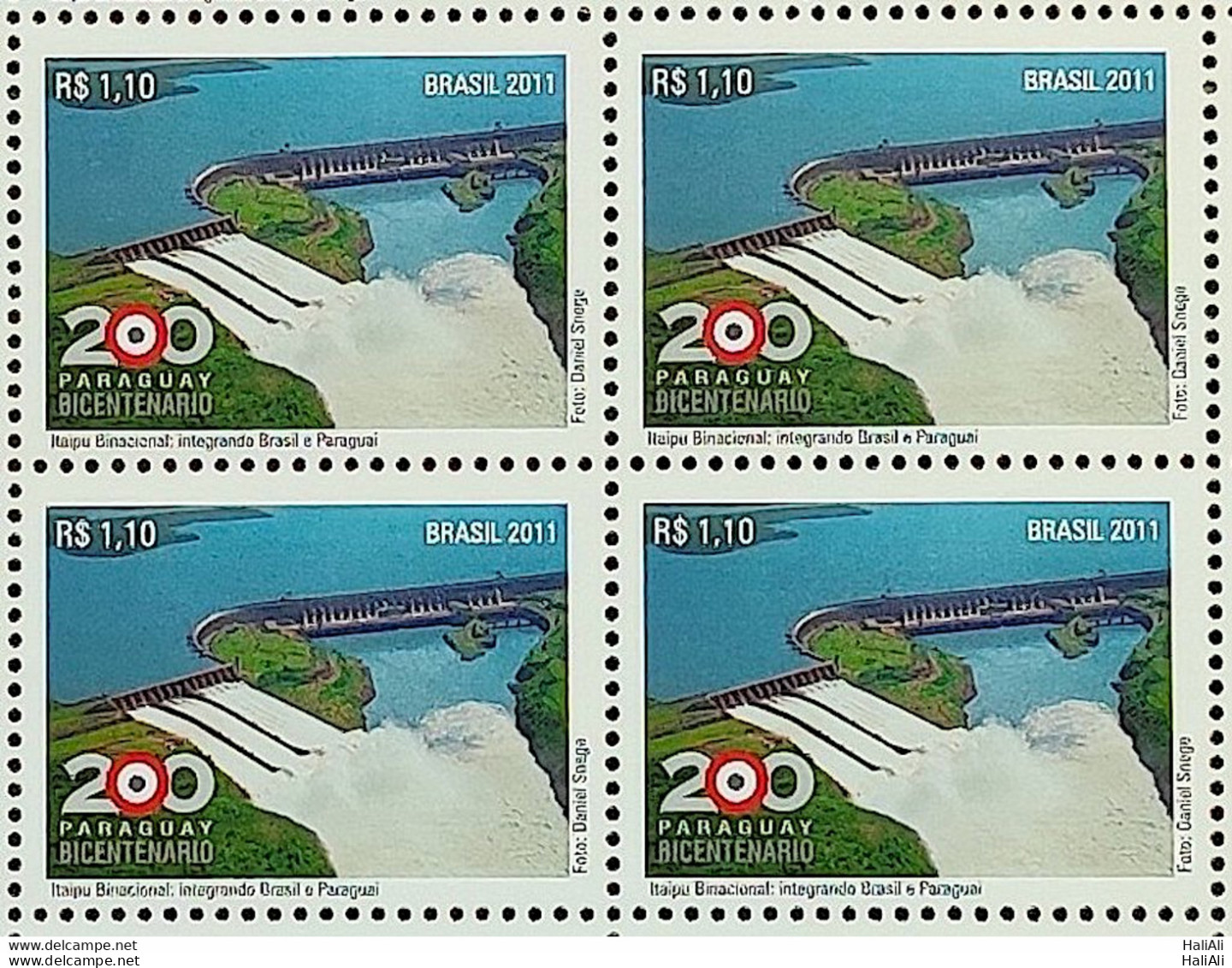 C 3088 Brazil Stamp Diplomatic Relations Paraguay Itaipu Energy Hidreletic 2011 Block Of 4 - Neufs