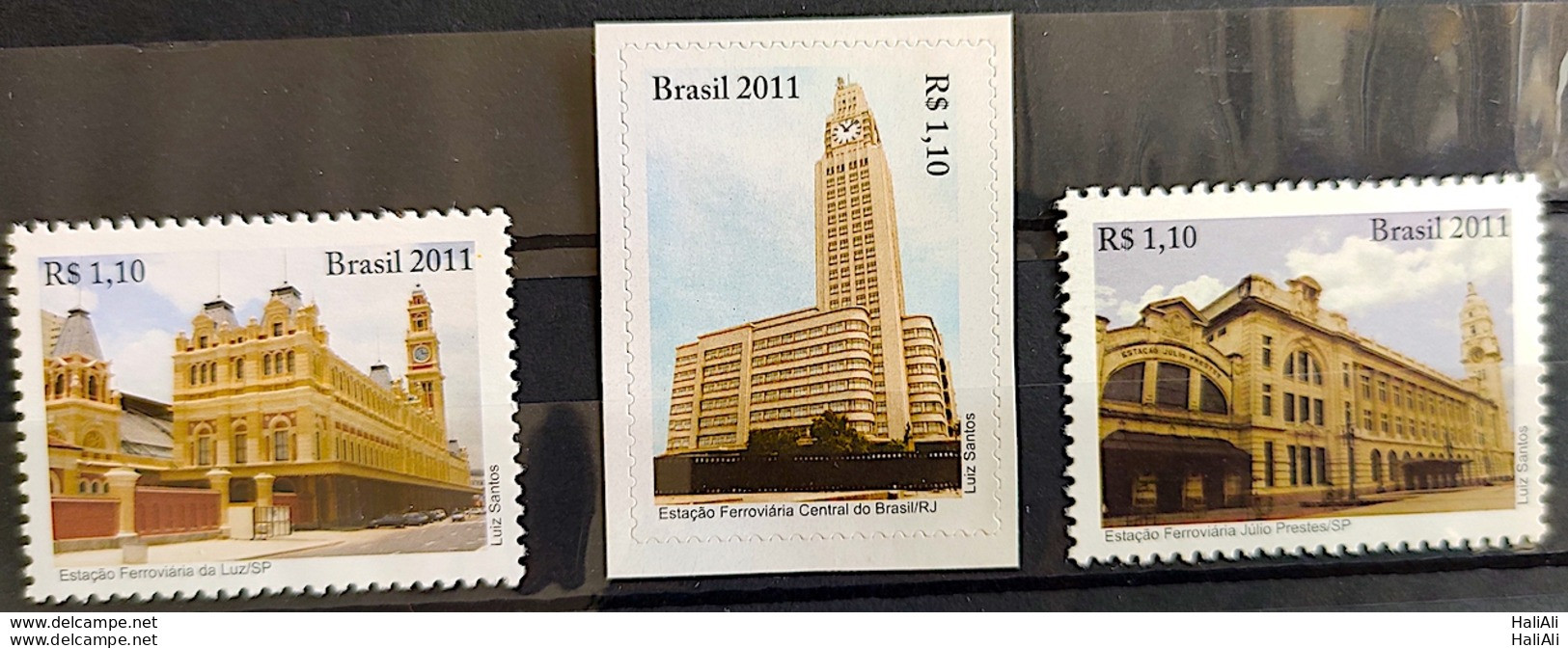 C 3085 Brazil Stamp Light Station Railroad Train 2011 Complete Series - Neufs