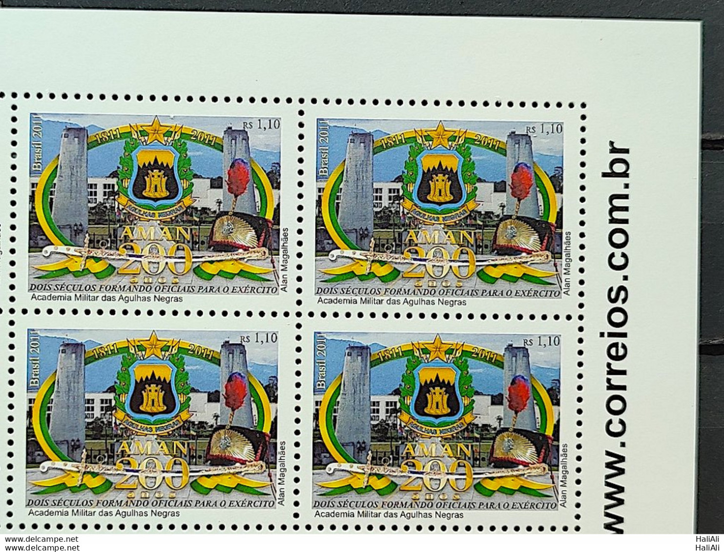 C 3084 Brazil Stamp Military Academy Of Agulhas Negras Education 2011 Block Of 4 Vignette Site - Neufs