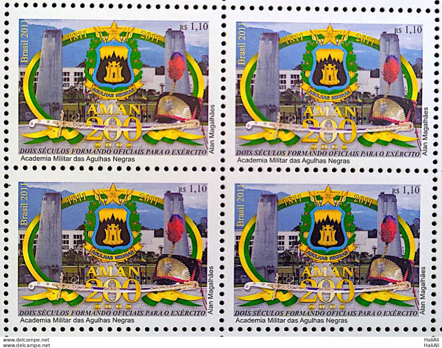 C 3084 Brazil Stamp Military Academy Of Agulhas Negras Education 2011 Block Of 4 - Unused Stamps