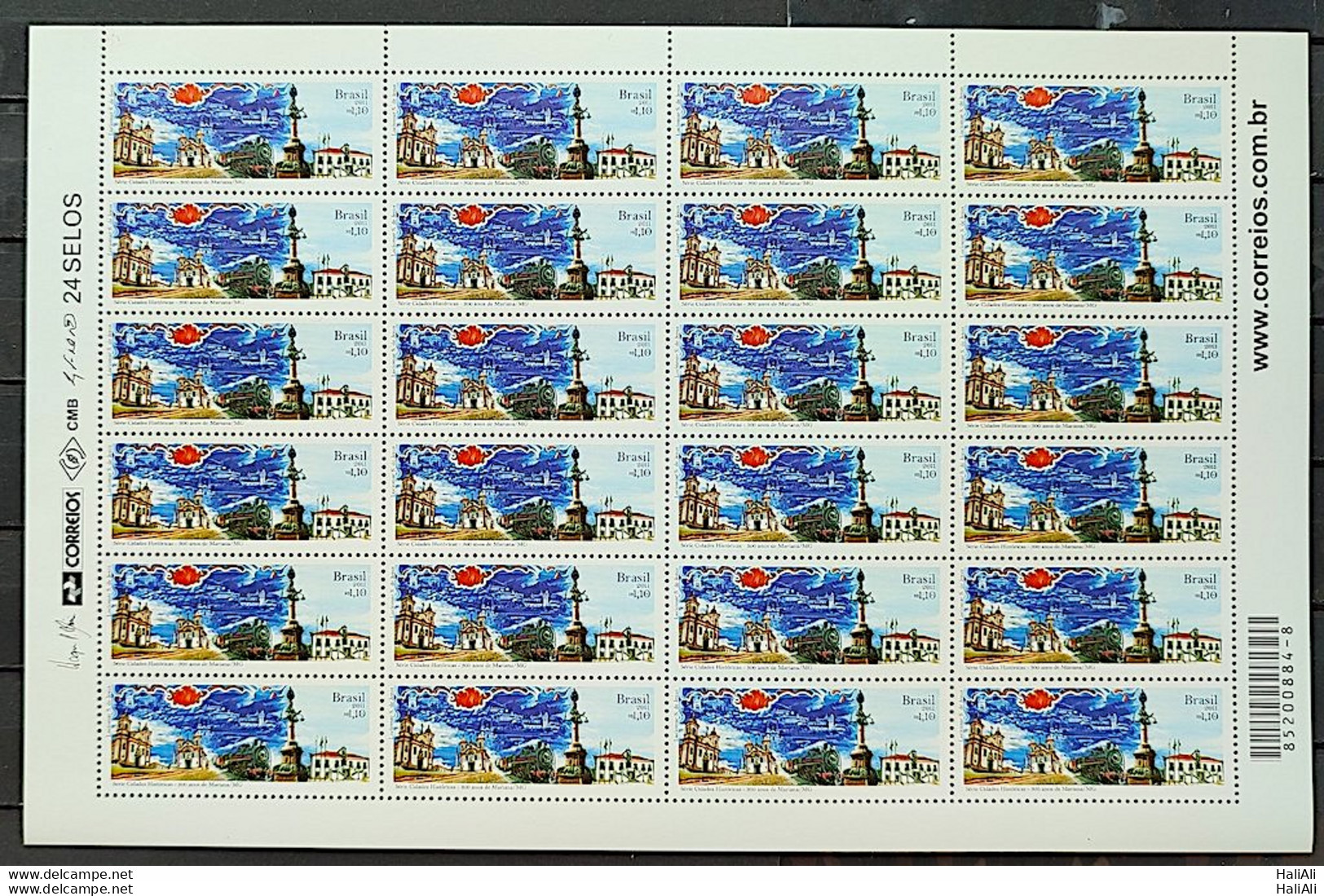 C 3083 Brazil Stamp Historic Cities Mariana Church Train 2011 Sheet - Neufs