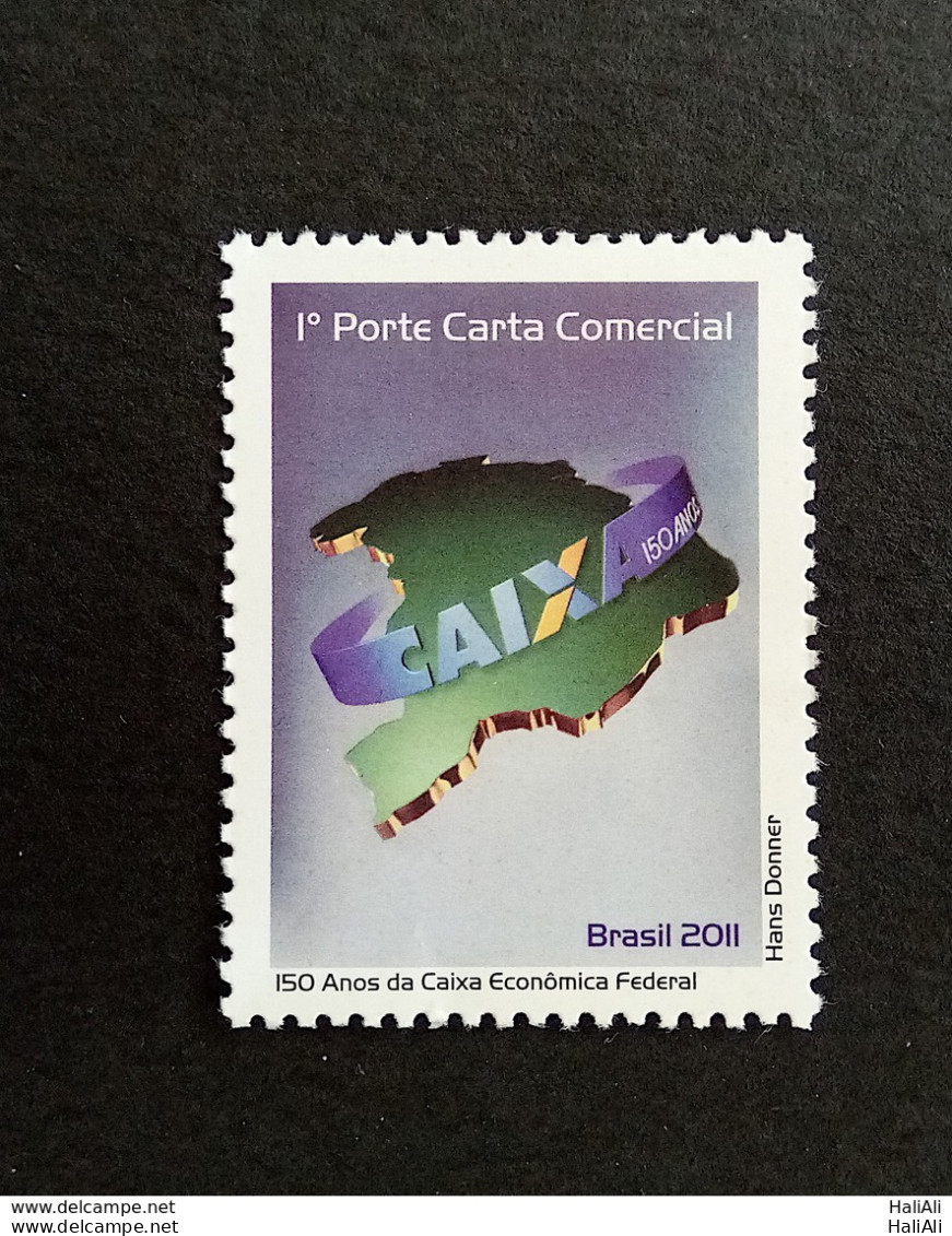 C 3079 Brazil Depersonalized Stamp Caixa Economica Federal Bank Economy Map 2011 - Unused Stamps