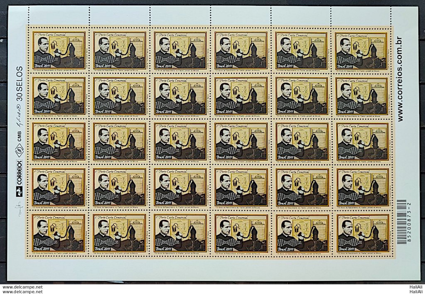 C 3080 Brazil Stamp Priest Landell De Moura Communication Science 2011 Sheet - Unused Stamps