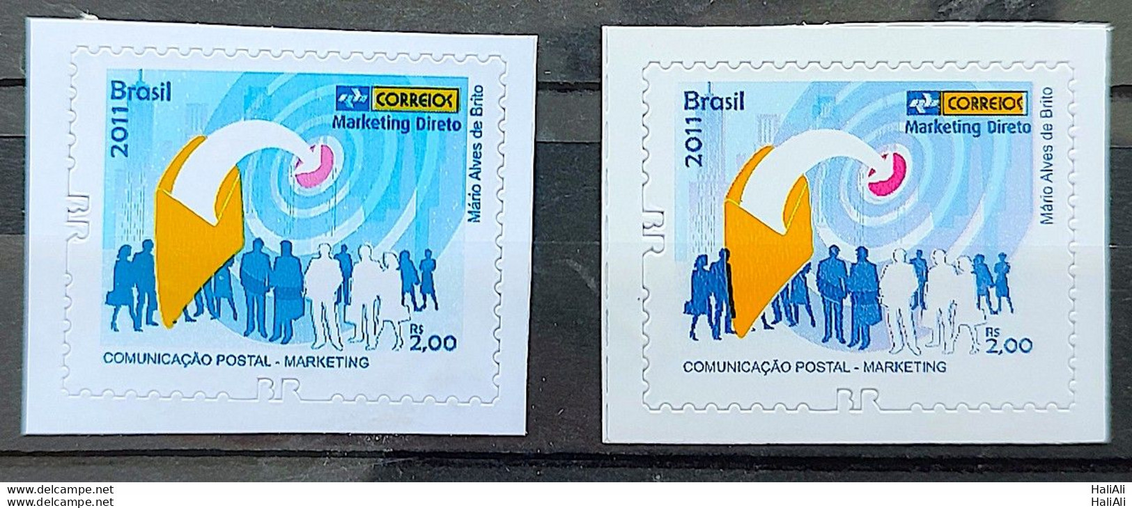 Brazil Regular Stamp RHM 861 Postal Services Marketing Perforation BR 2011 Variety Of Color - Ungebraucht