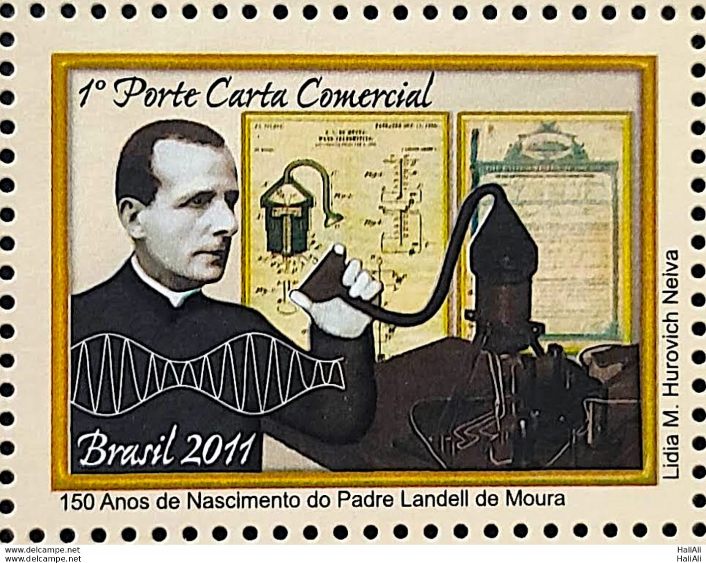 C 3080 Brazil Stamp Father Landell De Moura Communication Science 2011 - Nuevos