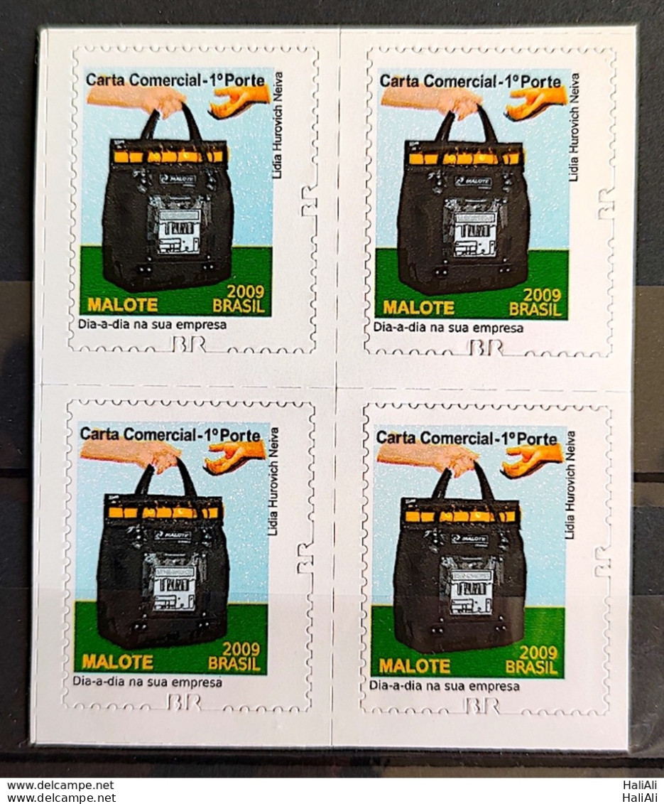 Brazil Regular Stamp RHM 853 Postal Service Malote Perforation BR 2011 Block Of 4 - Ungebraucht