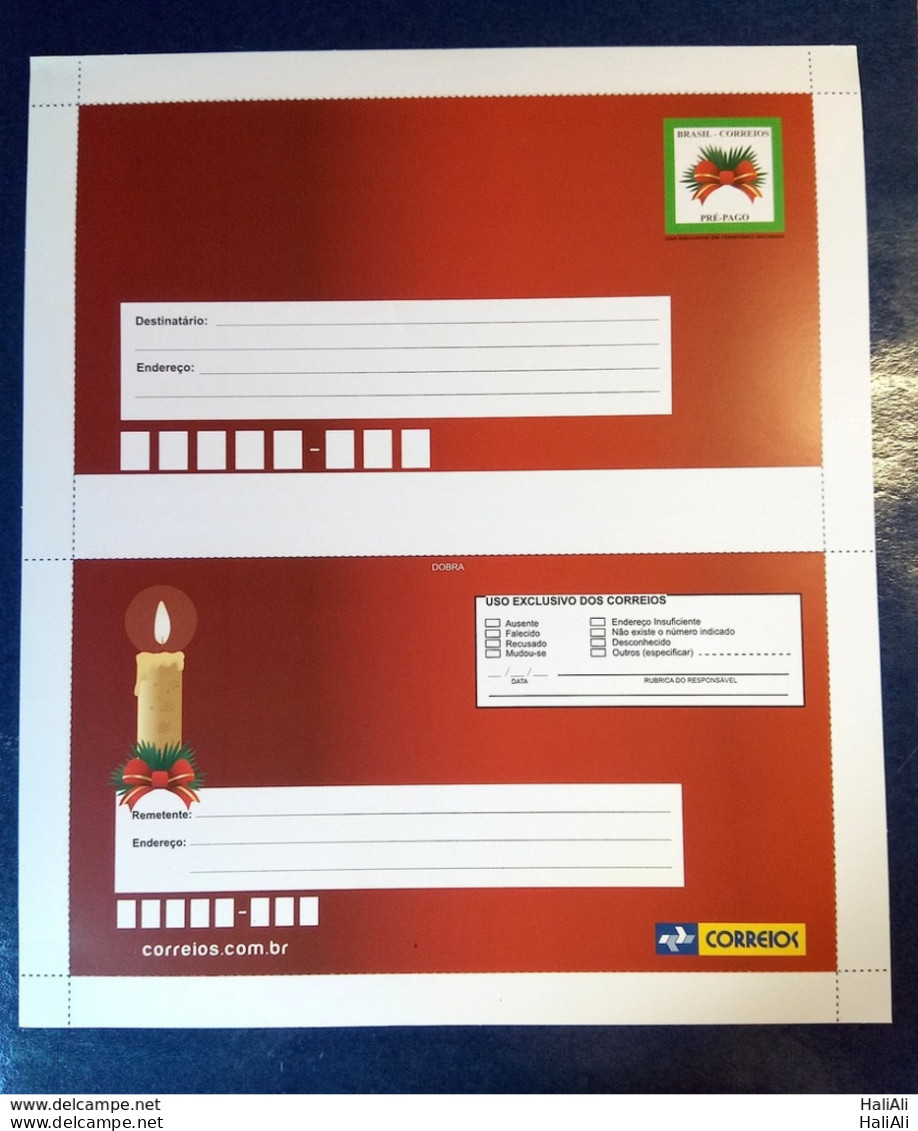 Brazil Aerogram Cod 144 Christmas 2011 CANDLES - Postal Stationery
