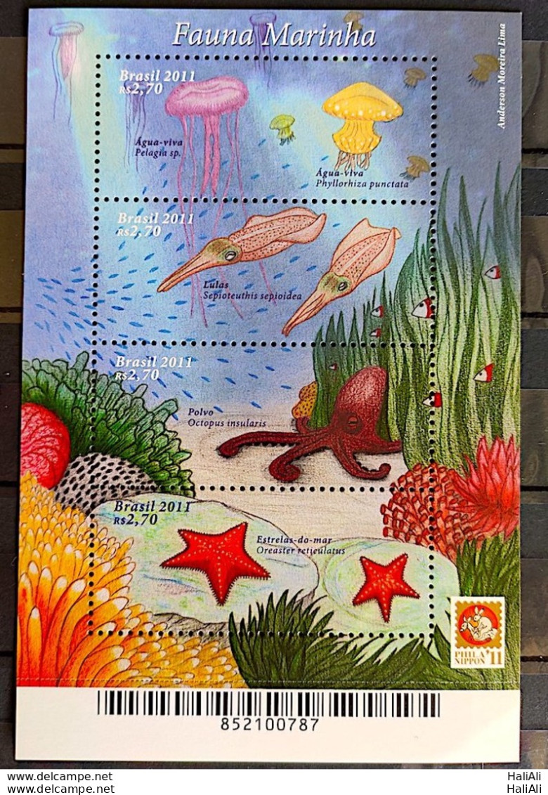 B 162 Brazil Stamp Marine Fauna 2011 - Nuevos