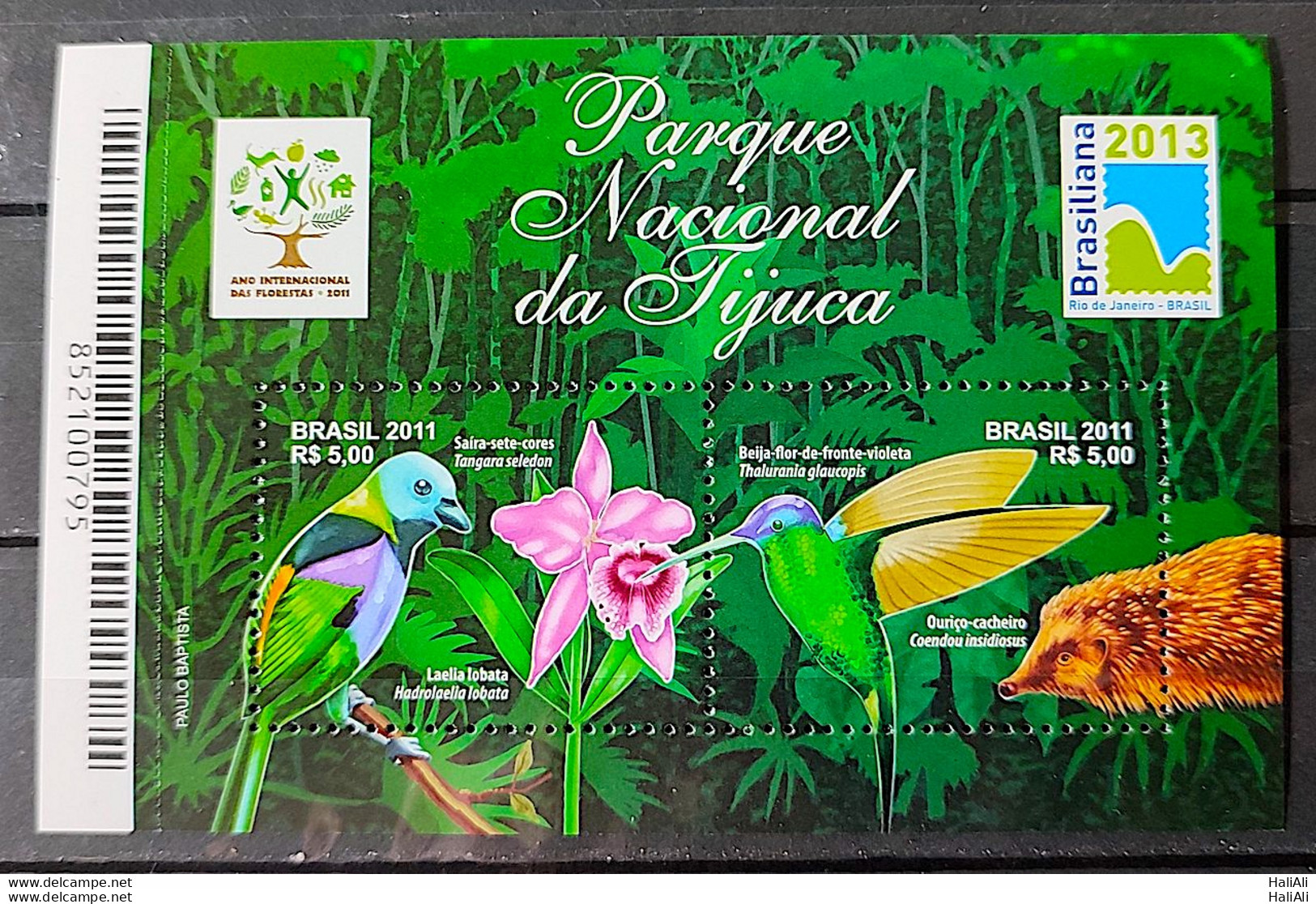 B 163 Brazil Stamp Tijuca National Park Hummingbird Fauna Flora 2011 - Unused Stamps