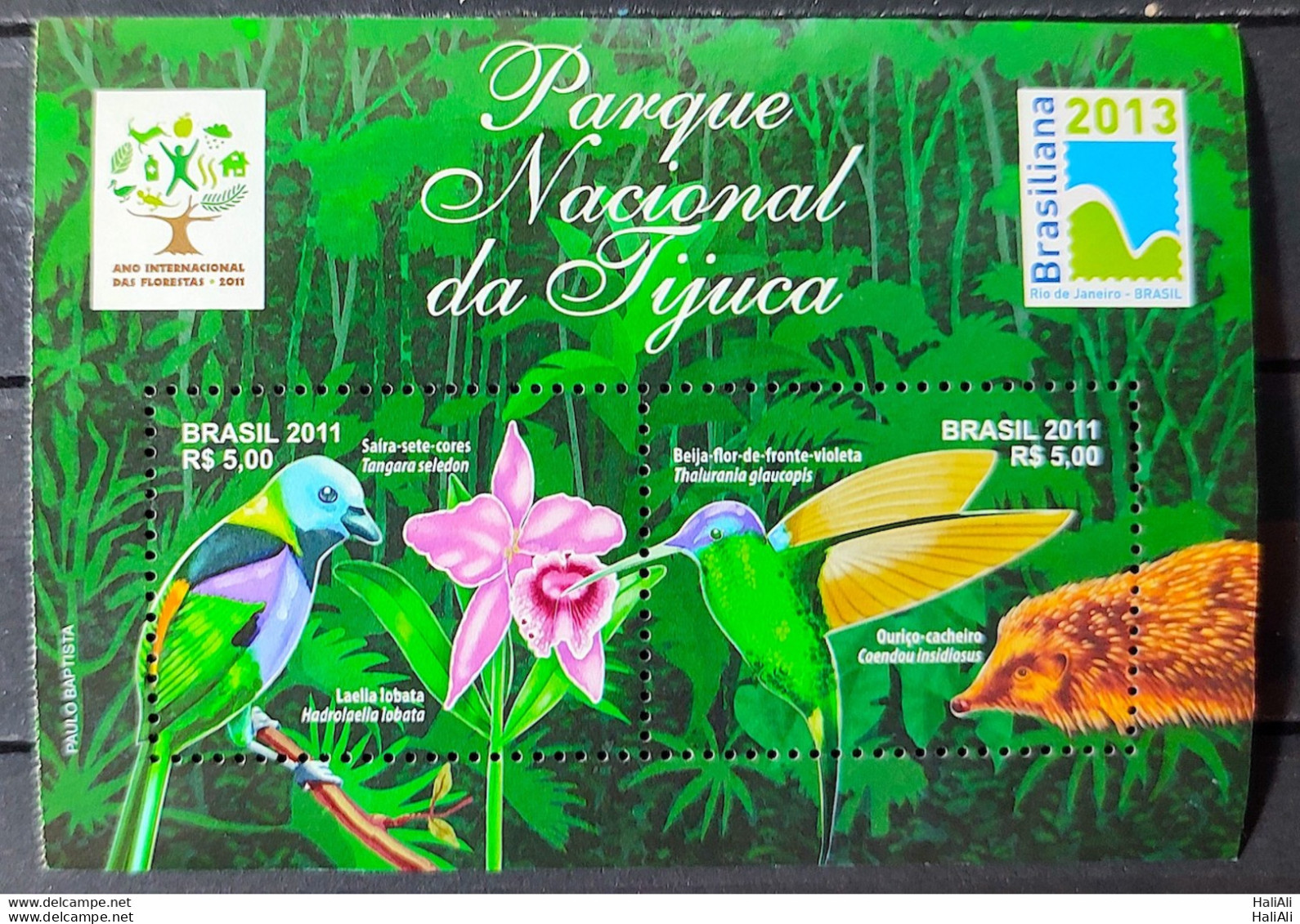 B 163 Brazil Stamp Tijuca National Park Hummingbird Fauna Flora 2011 No Bar Code 5 - Neufs