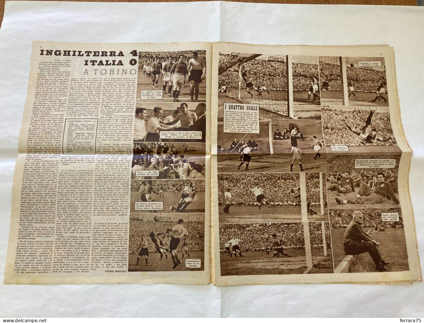 IL CALCIO ILLUSTRATO LA NAZIONALE- ITALIA-INGHILTERRA-CUNEO E STRESA  N.22 1948. - Sport