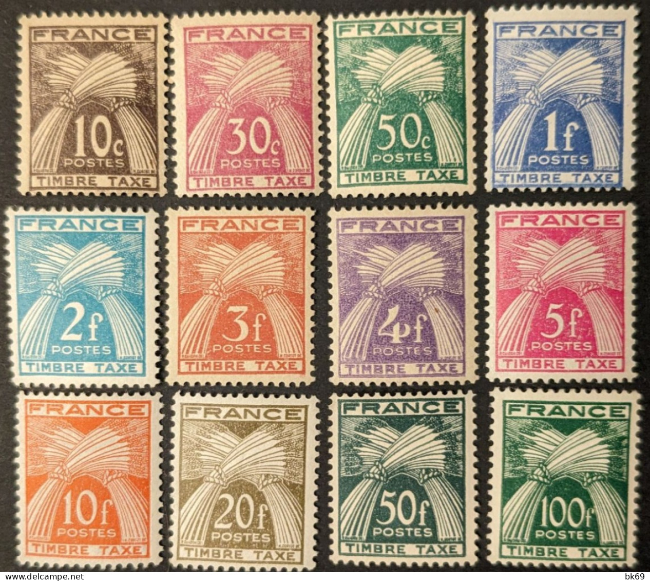 N°78 à 89 ** Gerbe De Blé Timbre Taxe Série Complète - 1859-1959.. Ungebraucht