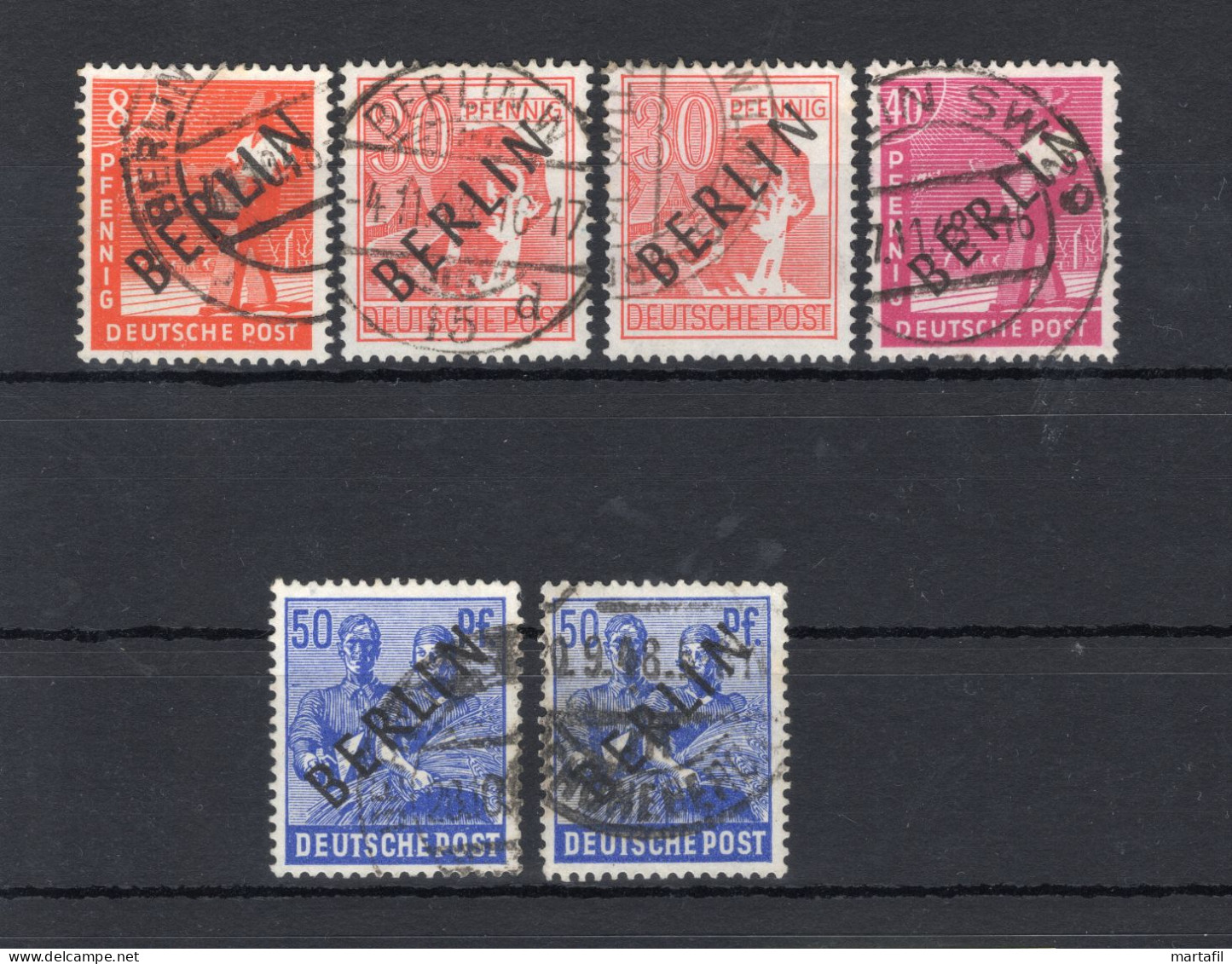 1948 BERLINO LOTTO USATO Sovrastampati In Nero BERLIN - Used Stamps