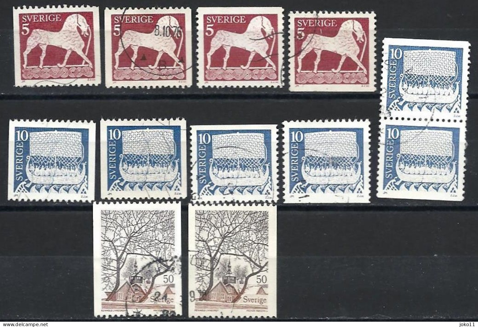 Schweden, 1973, Michel-Nr. 799+800+802 X+y + D/D, Gestempelt - Used Stamps