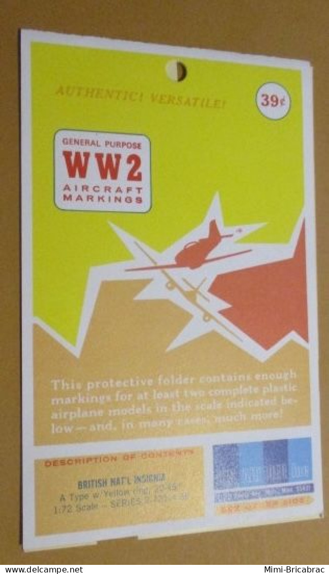 DEC24 : RARE Planche Décals HISAIRDEC Marquages 1/72e COCARDES DE TYPE A AIR FORCE 39-45 - Avions