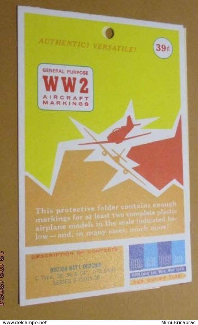 DEC24 : RARE Planche Décals HISAIRDEC Marquages 1/72e COCARDES DE TYPE C,  AIR FORCE 39-45 - Avions