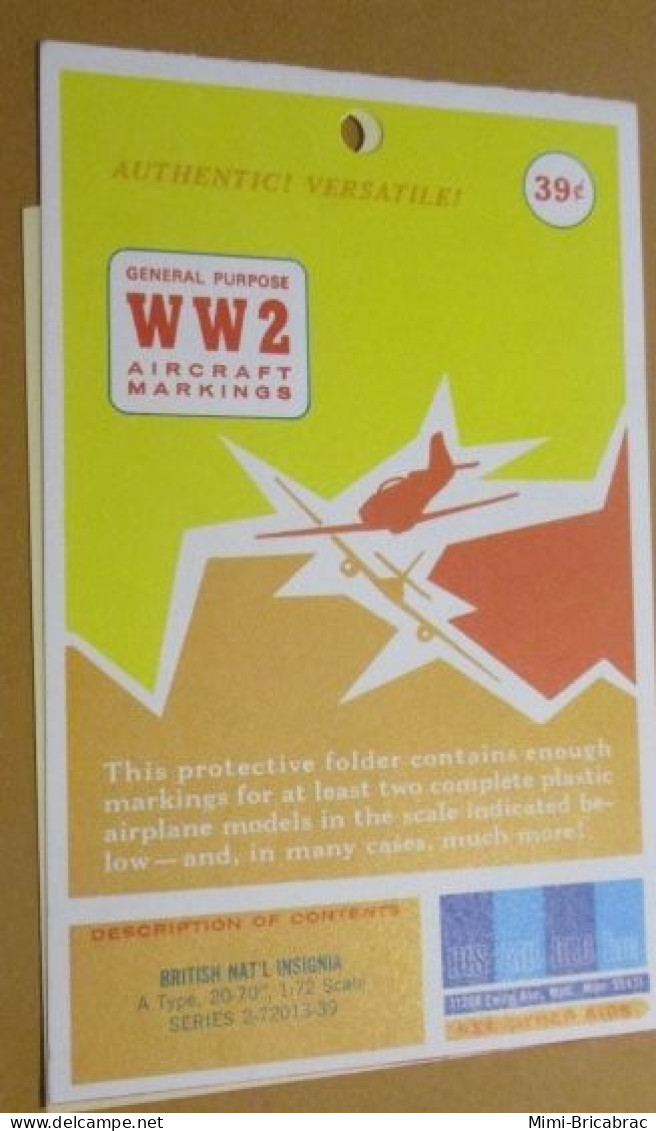 DEC24 : RARE Planche Décals HISAIRDEC Marquages 1/72e COCARDES DE TYPE A,  AIR FORCE 39-45 - Avions