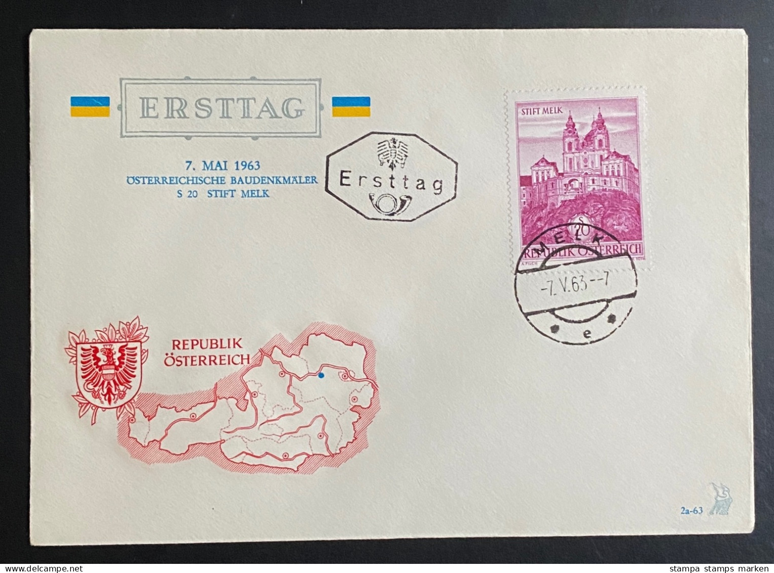 Österreich 1963 Bauten Mi. 1128 FDC Schmuckkuvert Gestempelt/o MELK - Cartas & Documentos