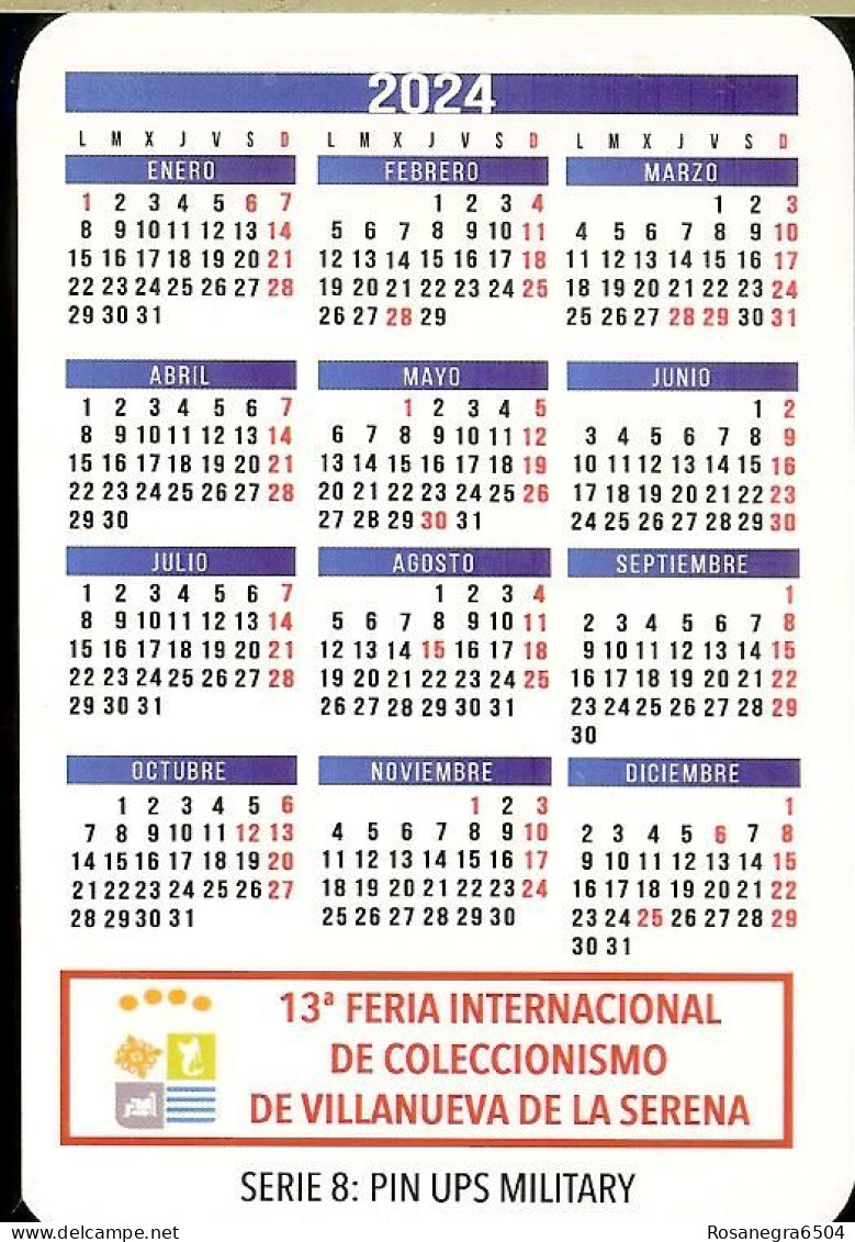 9 SPAIN POCKET CALENDARS - YEAR 2024 - PIN UPS MILITARY - Tamaño Pequeño : 2001-...