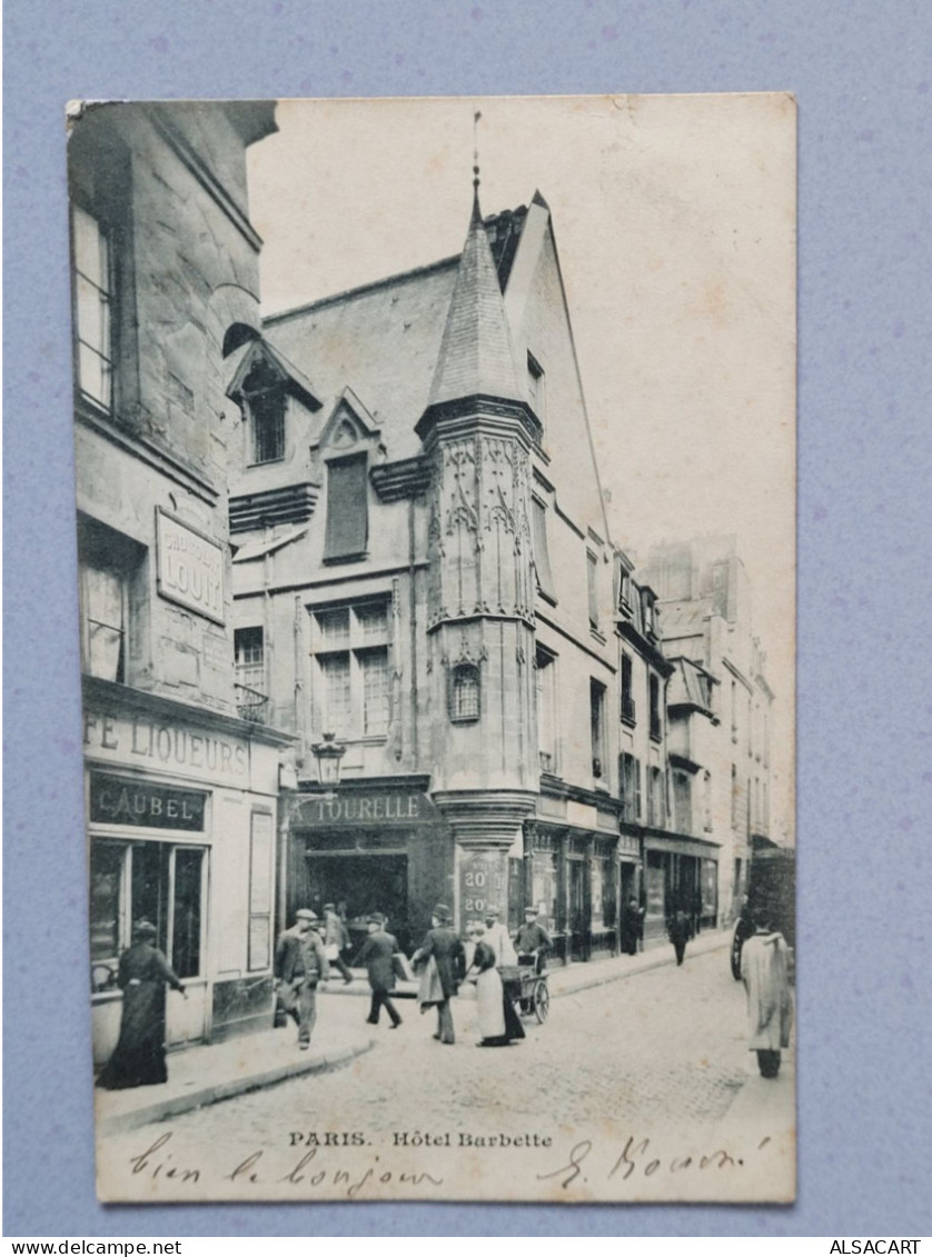 Paris Hôtel Barbette 1904 , Dos 1900 - Cafés, Hôtels, Restaurants