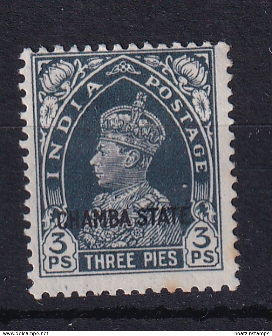 India - Chamba: 1938   KGVI 'Chamba State' OVPT   SG82    3p      MH - Chamba