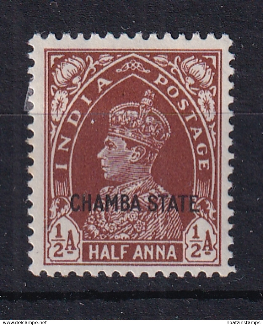 India - Chamba: 1938   KGVI 'Chamba State' OVPT   SG83    ½a      MH - Chamba
